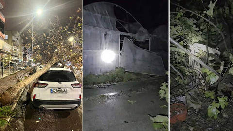 Meteoroloji 'Turuncu' kodla uyarmıştı! Fırtına ne var ne yok yıkıp geçti