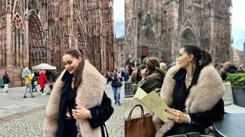 Kürklü Fahriye Evcen olay oldu! Fransa pozlarına yorum yağdı