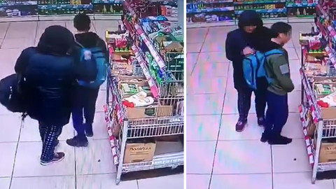 Elazığ'da skandal görüntüler: Hırsızlığa çocuğunu da alet etti!