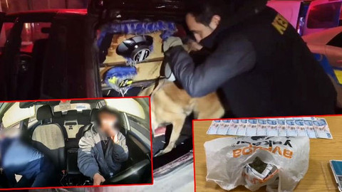 Taksiyle uyuşturucu kuryeliği gözcü polise takıldı