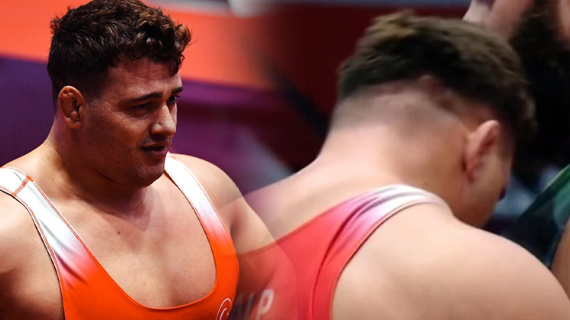 Milli güreşçimiz Rıza Kayaalp'ten alkışlanacak hareket! Rakibinin formasındaki bayrağı öptü