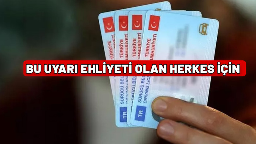 Hangi tip ehliyetinizin olduğu fark etmez. A, A1, A2, M, B, B1, BE, C, C1, CE, C1E, D, D1, DE. Bu uyarı herkes için