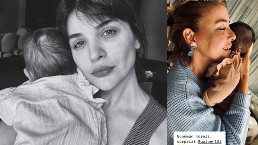 Gülben Ergen'den Gonca Vuslateri ve kızı Asya'ya ziyaret