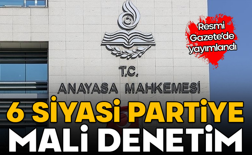 Resmi Gazete'de yayımlandı! 6 siyasi partiye mali denetim