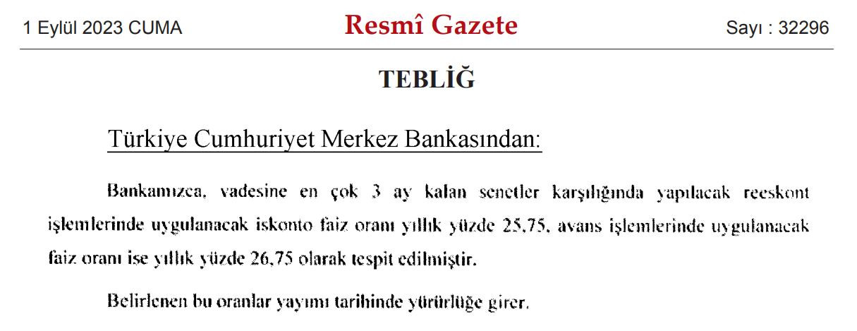resmi gazete 1 eylul 2023