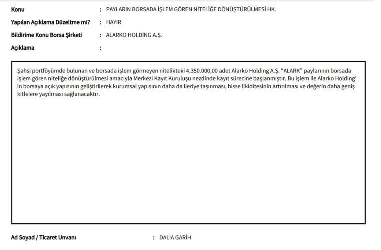 alarko hisse satış