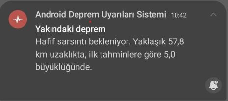 deprem uyarı sistemi