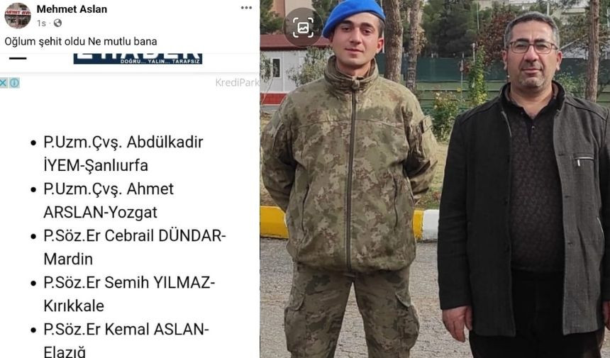 Piyade Sözleşmeli Er Kemal Aslan ve babası