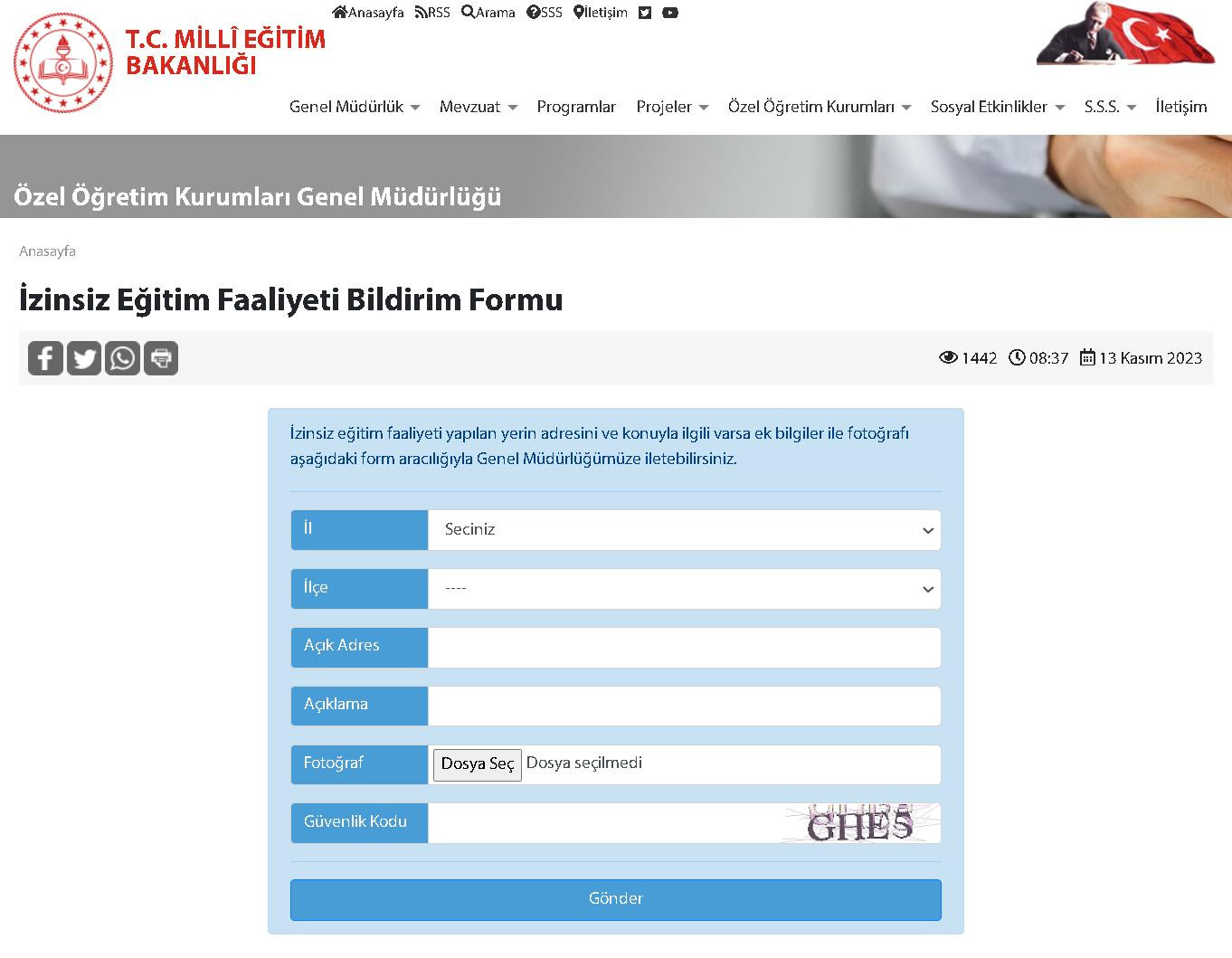 Izinsiz Egitim Faaliyeti Bildirim Formu 08012024