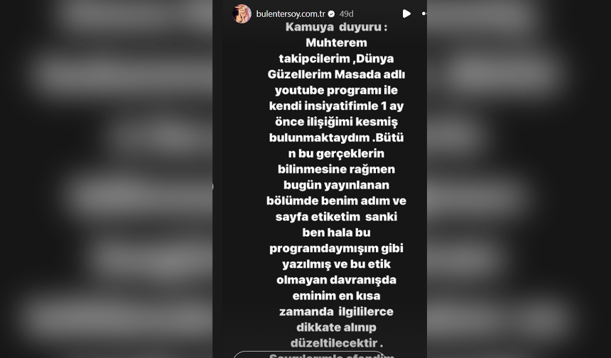 Bulent Ersoy Aciklama