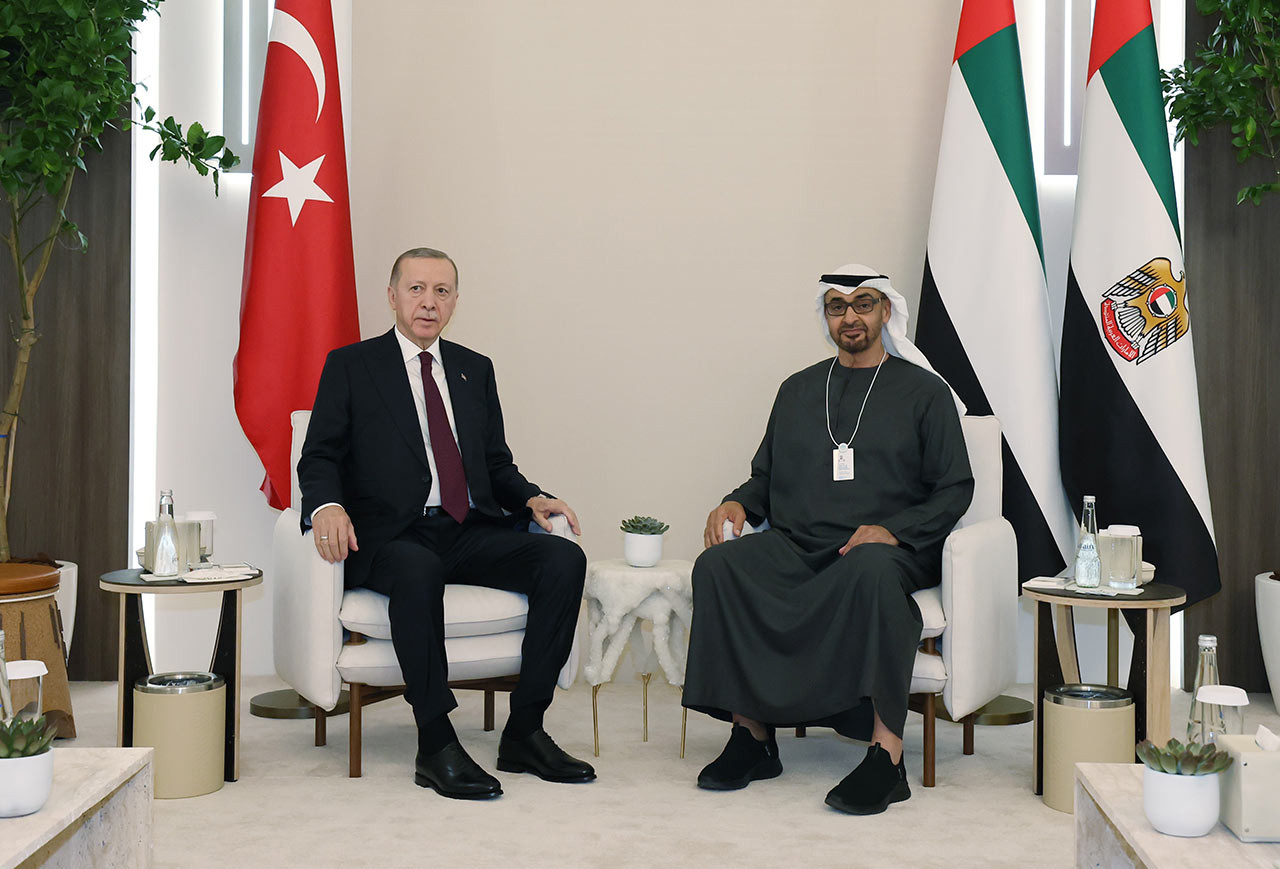 Cumhurbaskani Erdogan B A E Lideri Al Nahyan Dubai 13Subat2024 Iha (2)