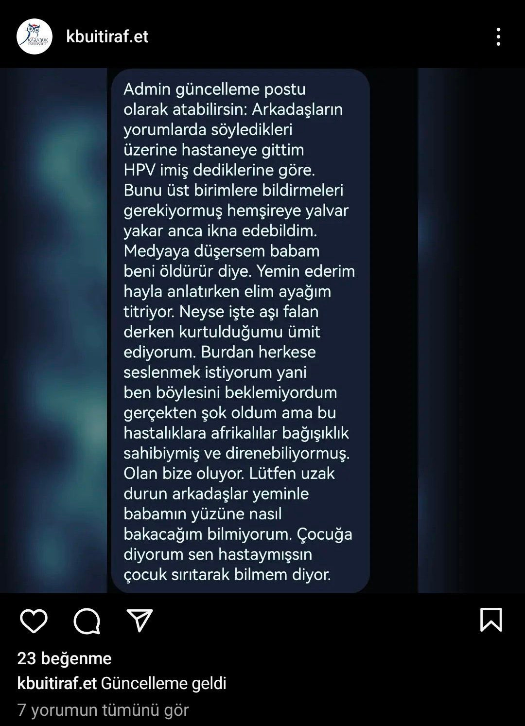 Karabuk Uni Itiraf Hpv