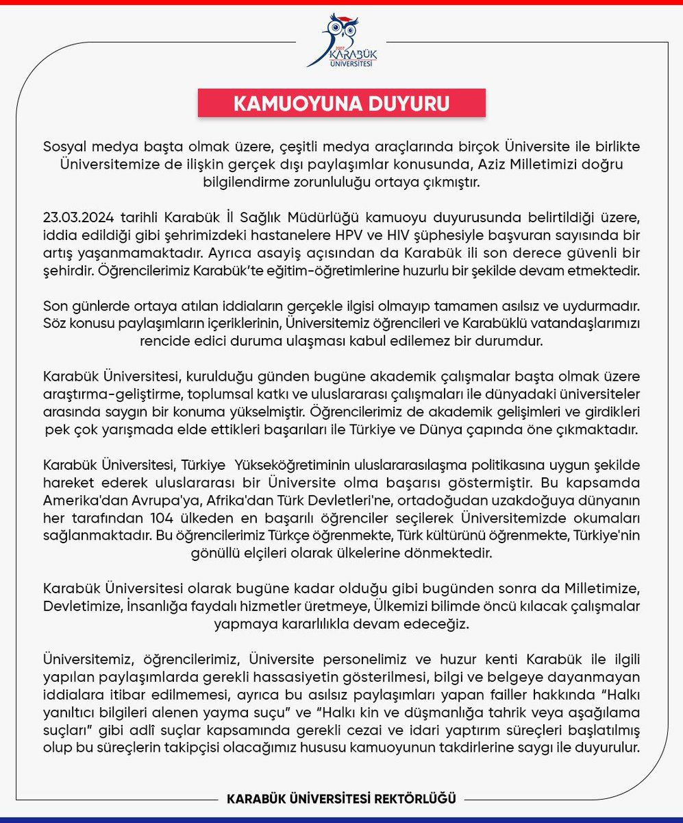 Karabuk Universitesi Rektorlugu 28032024