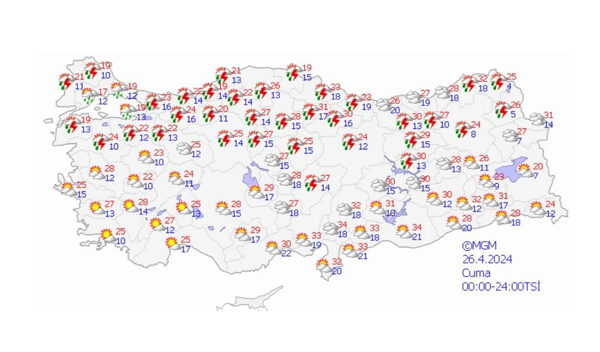 26 Nisan Hava Durumu