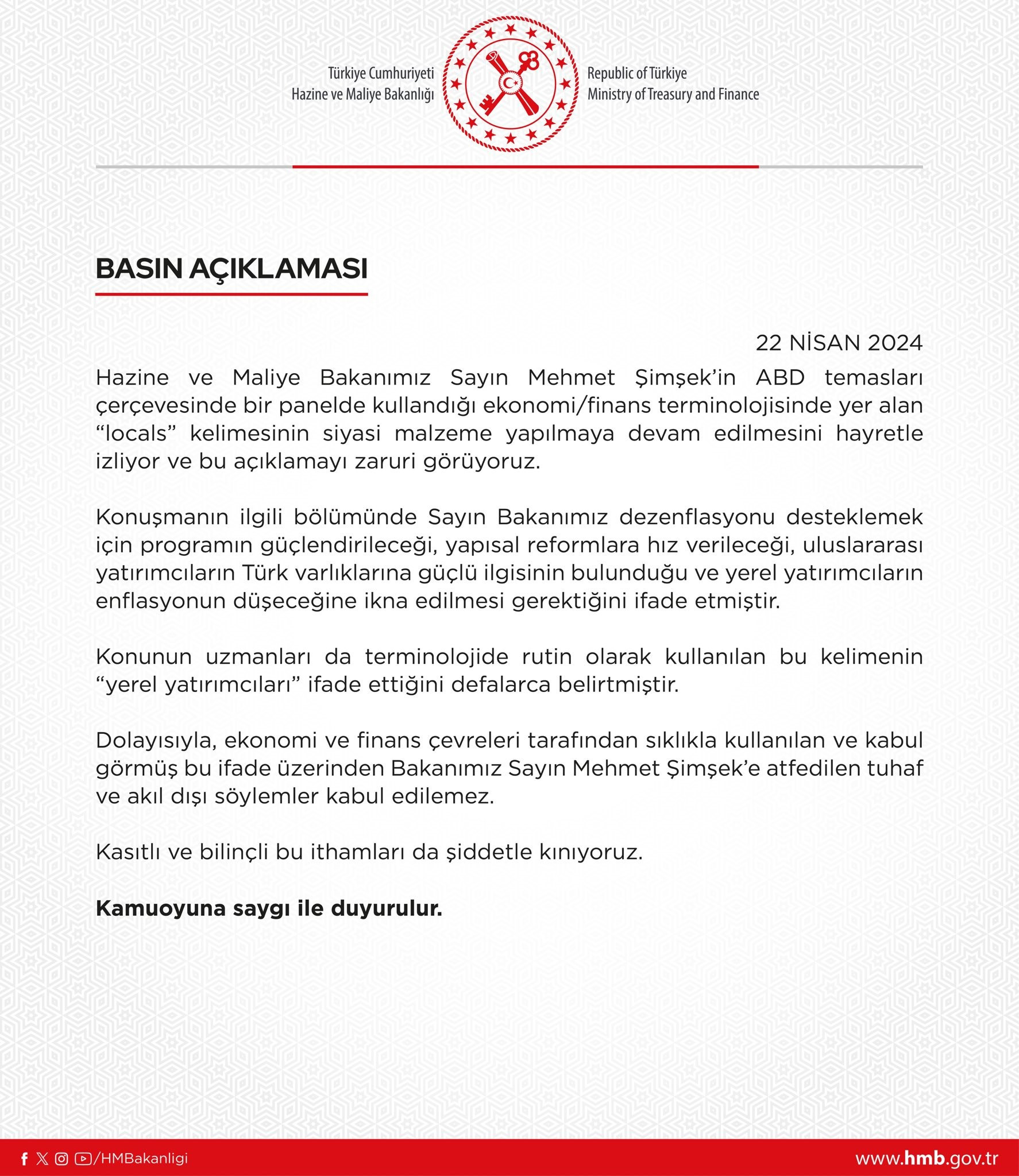 Hazine Ve Maliye Bakanligi Aciklama 22042024 Iha