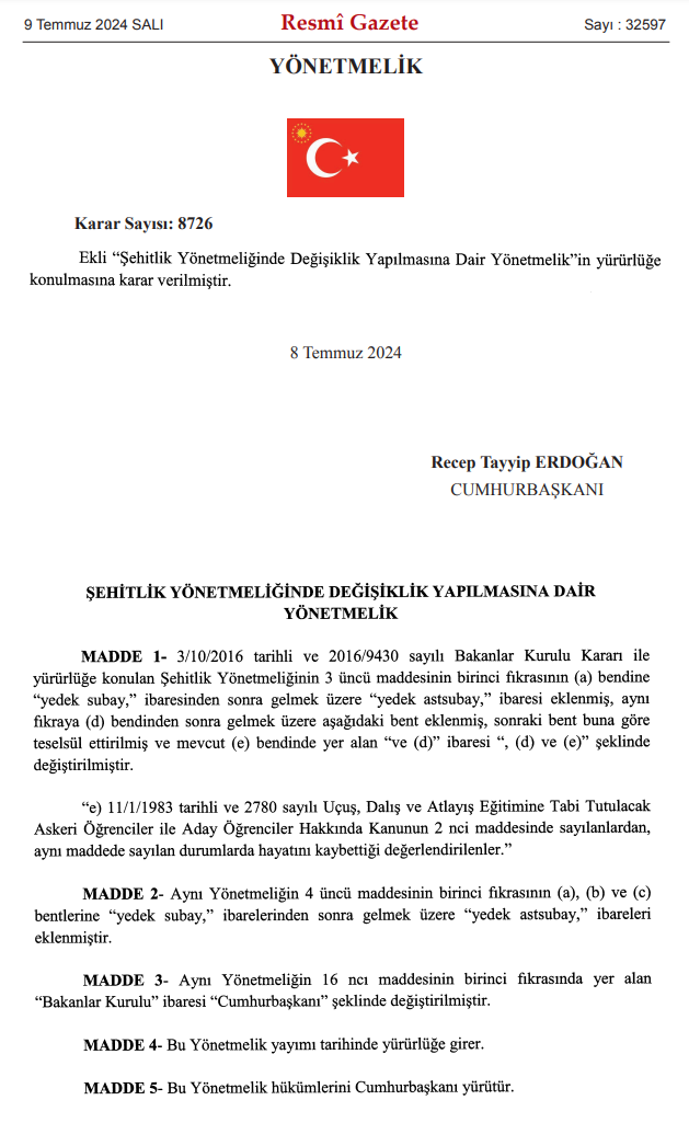 Resmi Gazete Sehitli